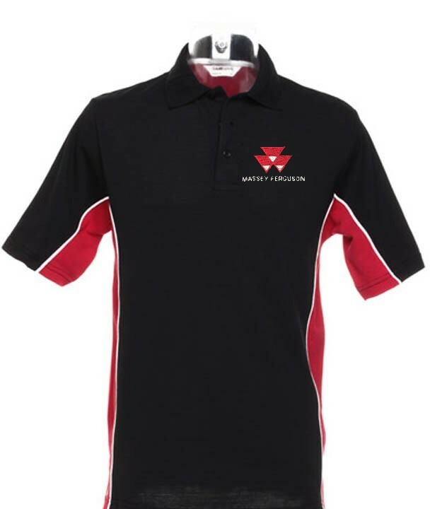 Massey Ferguson Tractor Contrast Polo Shirt – Embroidered – XXS to 3XL