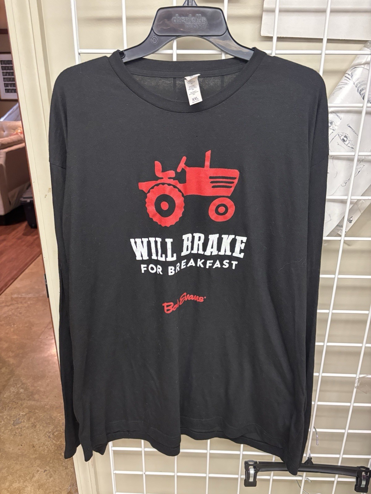 NWOT Bob Evans Restaurant Farming Long Sleeve T-Shirt XXL 65/35 Blend Light