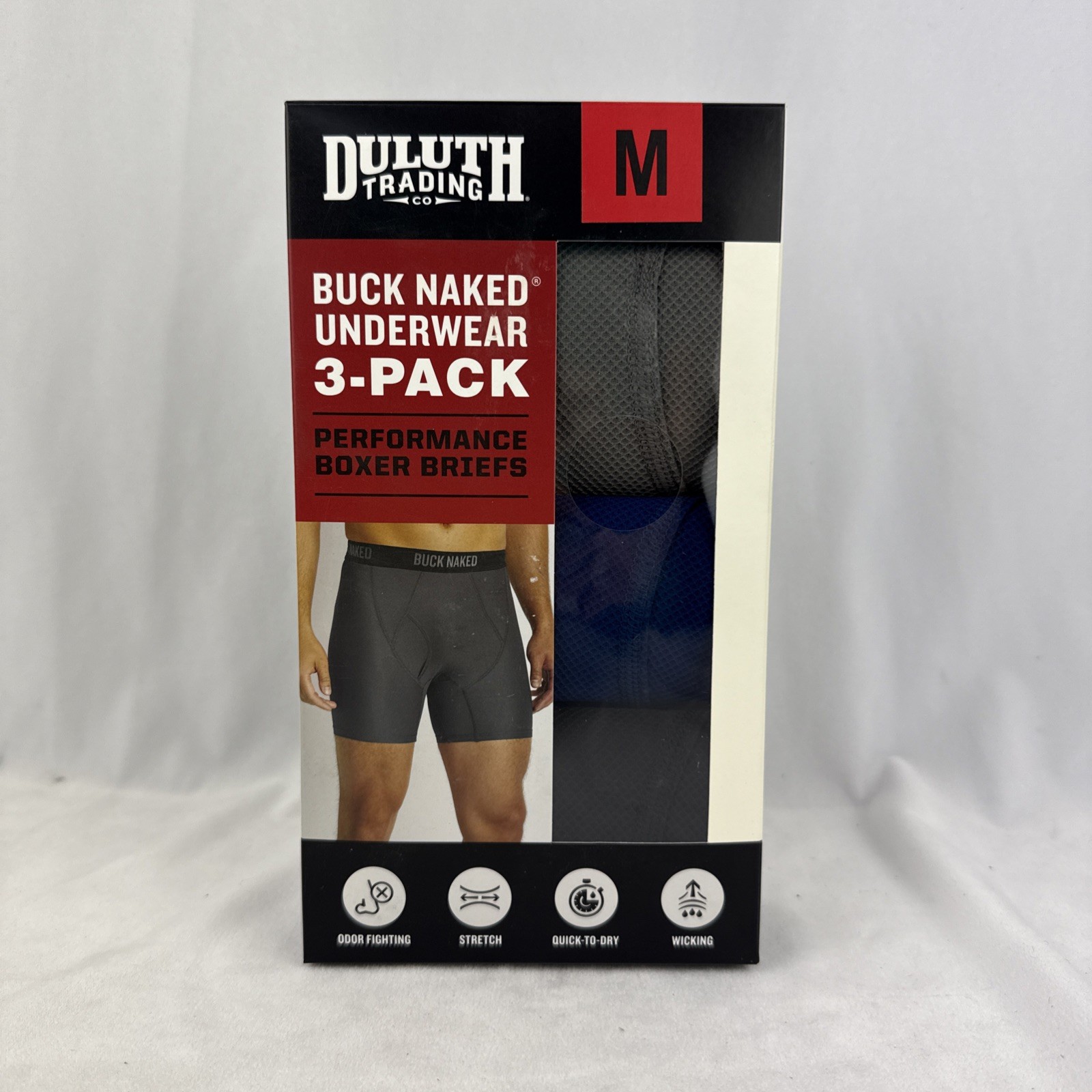 Duluth Trading Men’s Buck Naked Underwear Boxer Brief 3-pack Medium