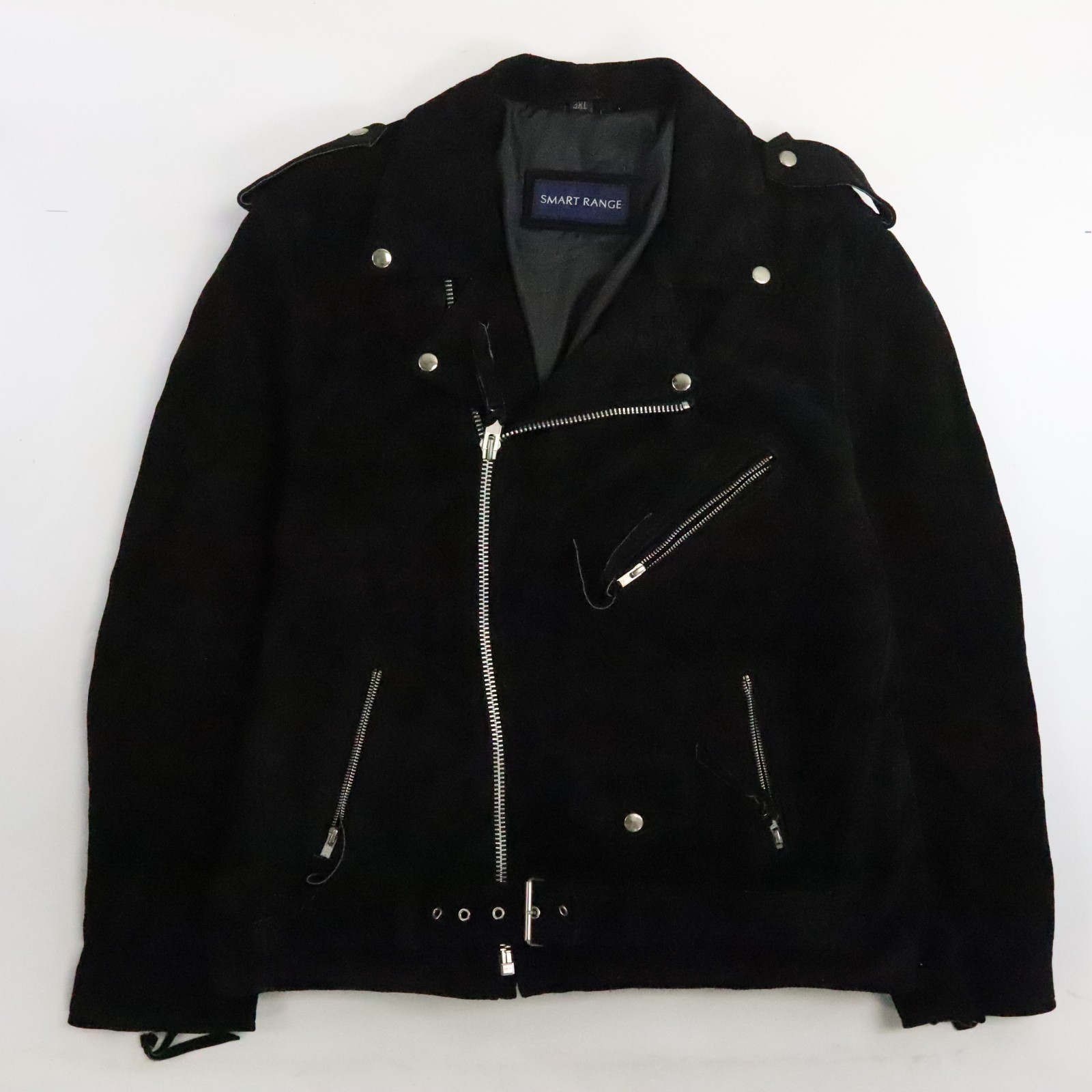 Smart Range Leather Suede Classic Motorcycle Jacket Size 3XL Black