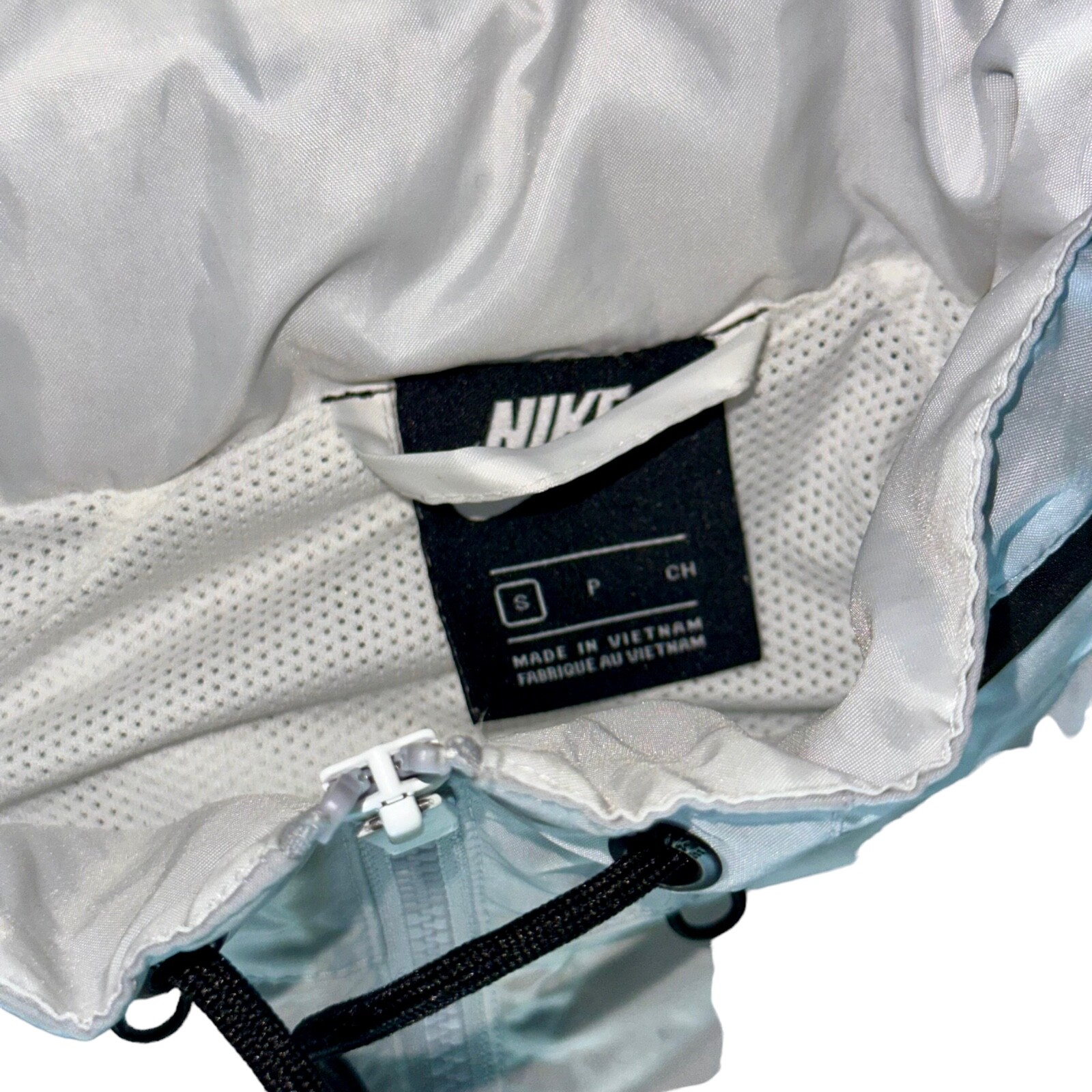 Nike Vintage Rare Windrunner Jacket Windbreaker Nylon Glanz Black White Silver S
