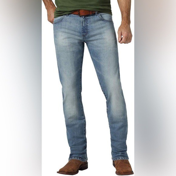 Wrangler Retro Slim Straight Jeans 34×34 Blue Cowboy Western Bootcut Denim New