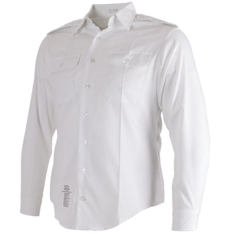 US Army ASU White Dress Long Sleeve Uniform Shirt 16×32/33-C Long Sleeve Large