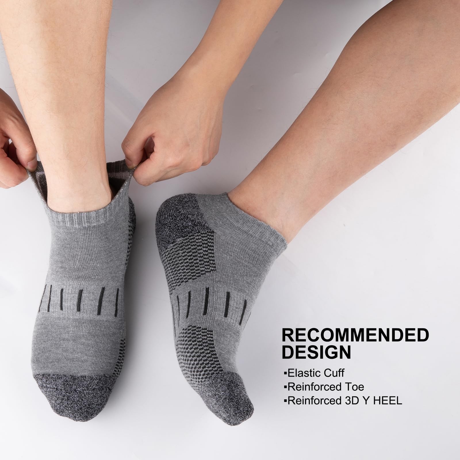 Men’s Athletic Ankle Socks Moisture Wicking Cushion Sports Running Low Cut So…