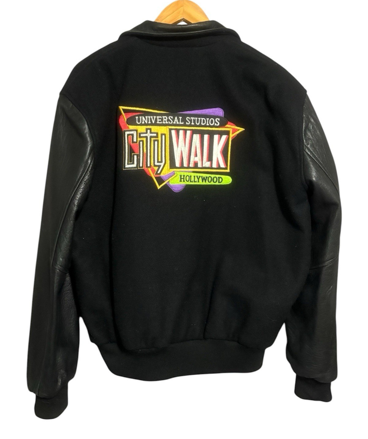 Sichel Vintage Universal Studios CityWalk Black Bomber Jacket Size L