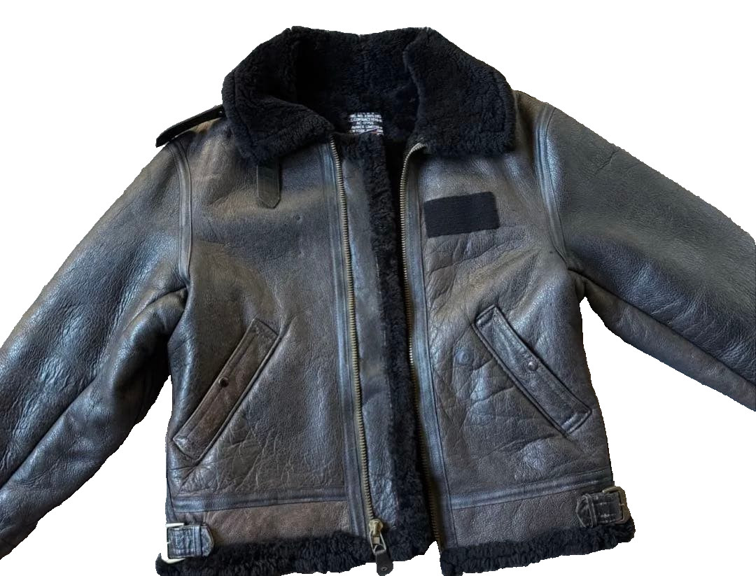 AVIREX Type B-3 Flight Jacket Men Dark Brown Size 36 Sheepskin Leather