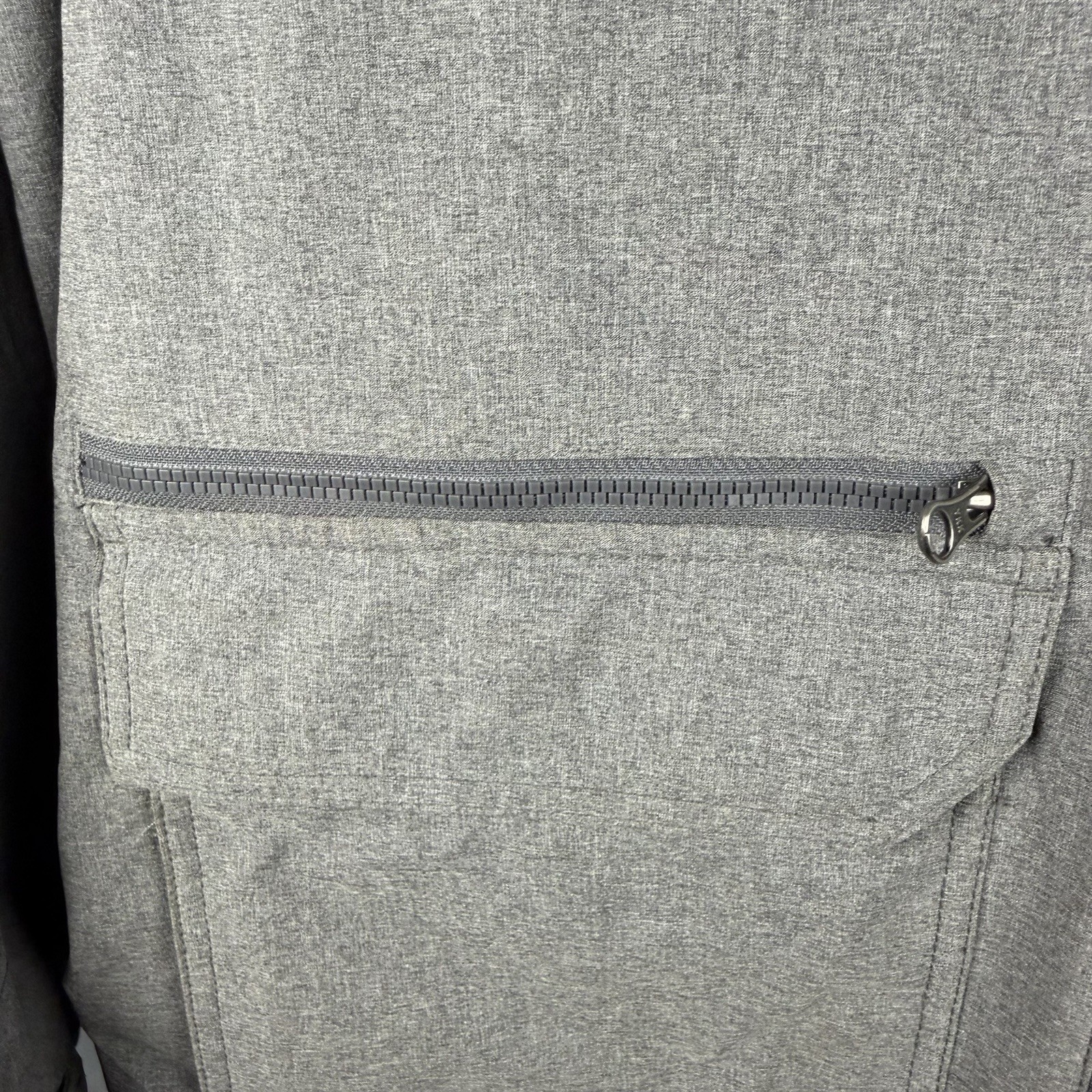 Eddie Bauer Travex Jacket Mens Large Gray Hooded Softshell Full Zip Utility Hike