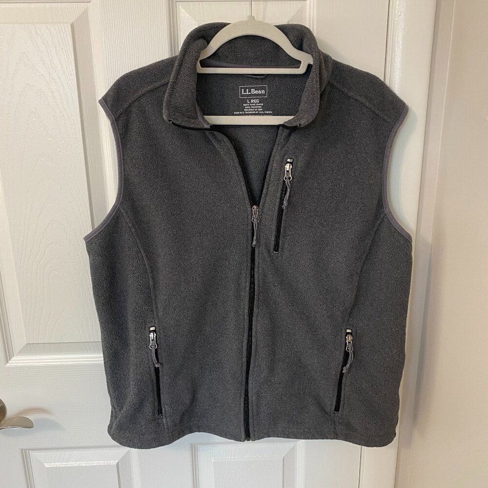 L.L. Bean Polartec Sweater Fleece 3-Pocket Vest Grey Men’s Large