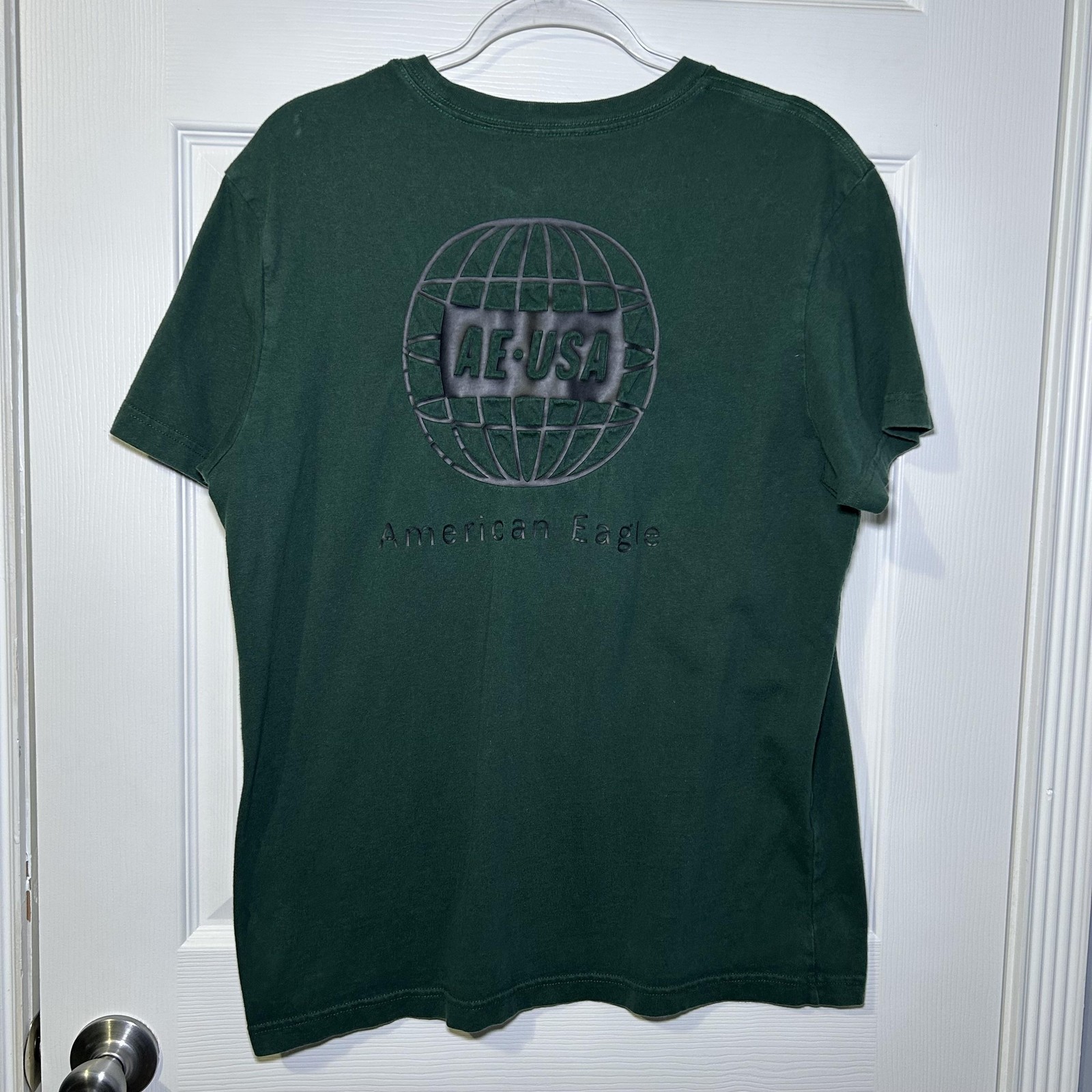 American Eagle Outfitters Shirt Men’s Medium Green AE USA Globe Graphic Tee