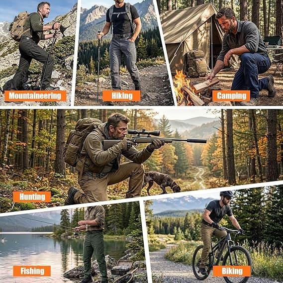 Mens Cargo Pants Tactical Waterproof Work Outdoor Hiking Combat Trousers USA