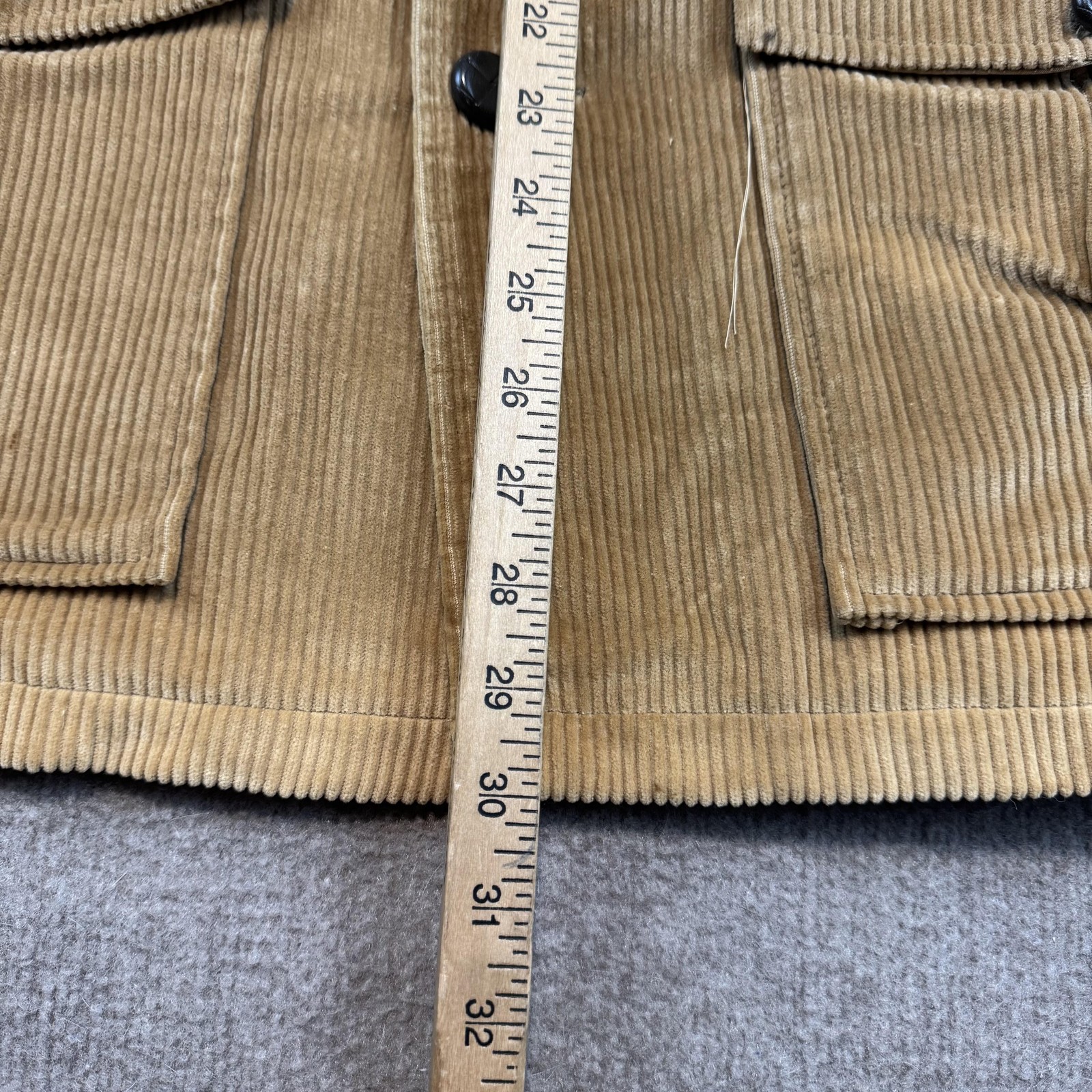 Vintage Corduroy Belted Safari Jacket Mens 40 Brown Fur Lined Outerwear 70s USA