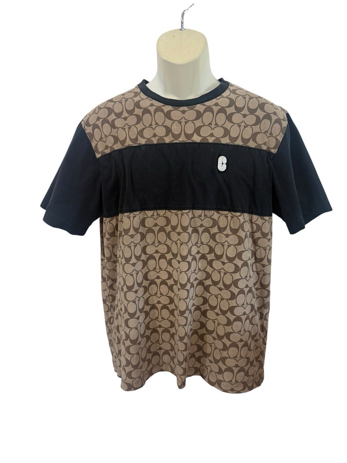 Coach Brown Logo Men’s Fashion T-shirt Size L Everyday Wear