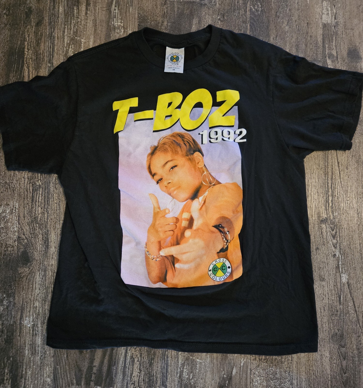 Vintage 2000s TBoz Rap Tee Cross Colours TLC Size Medium Band Hip Hop Grunge 90s