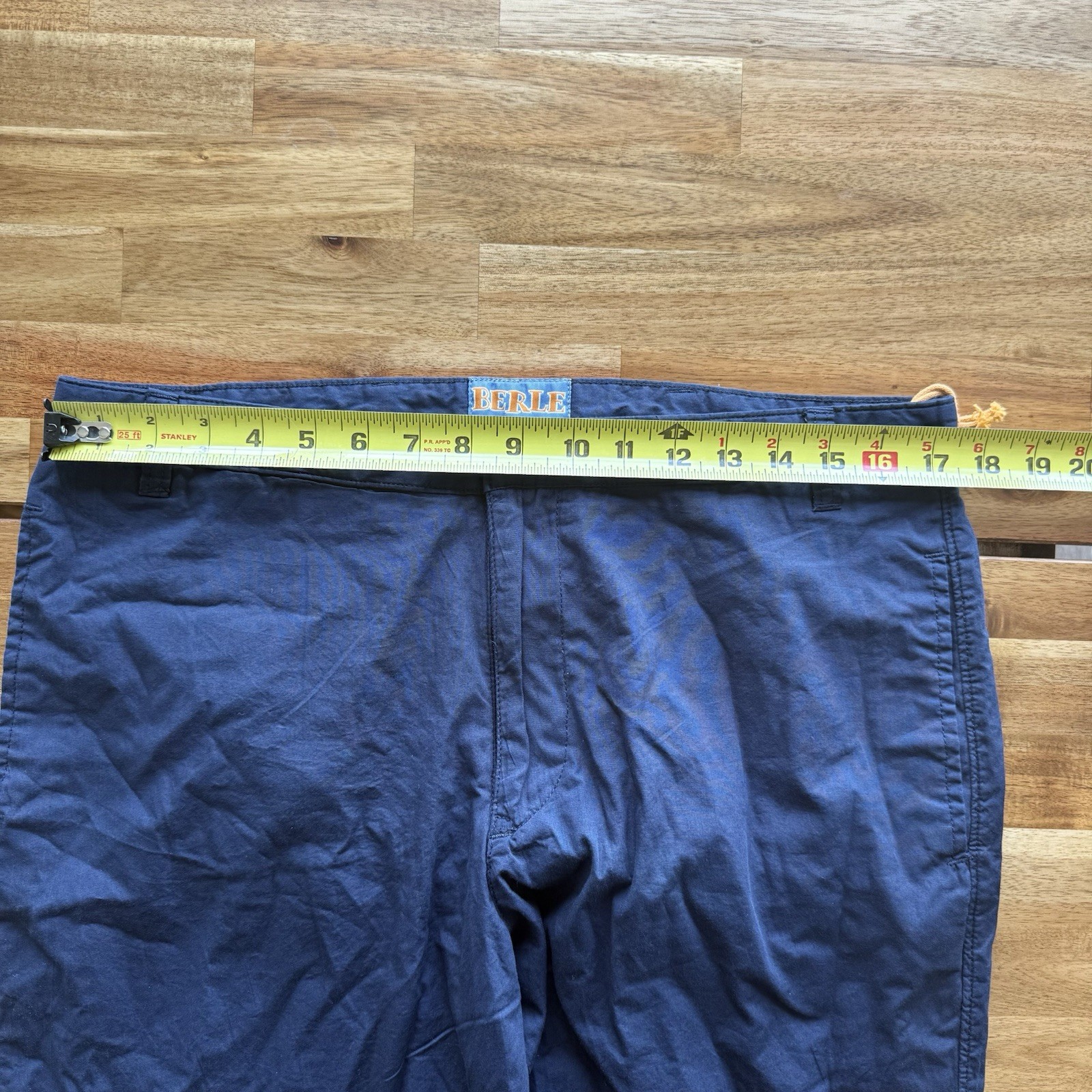 BERLE VINTAGE Washed Stoned & Beaten Pants Blue Cotton~SEE MEASUREMENTS NWT