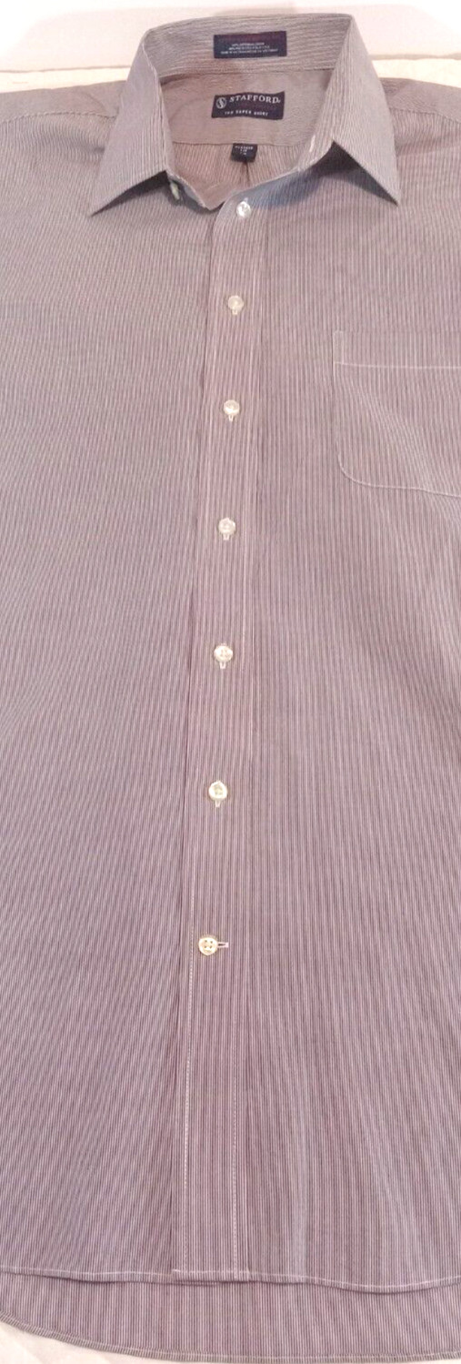 Stafford Men’s XL Shirt Striped Broadcloth Long Sleeve Button Up Multicolor