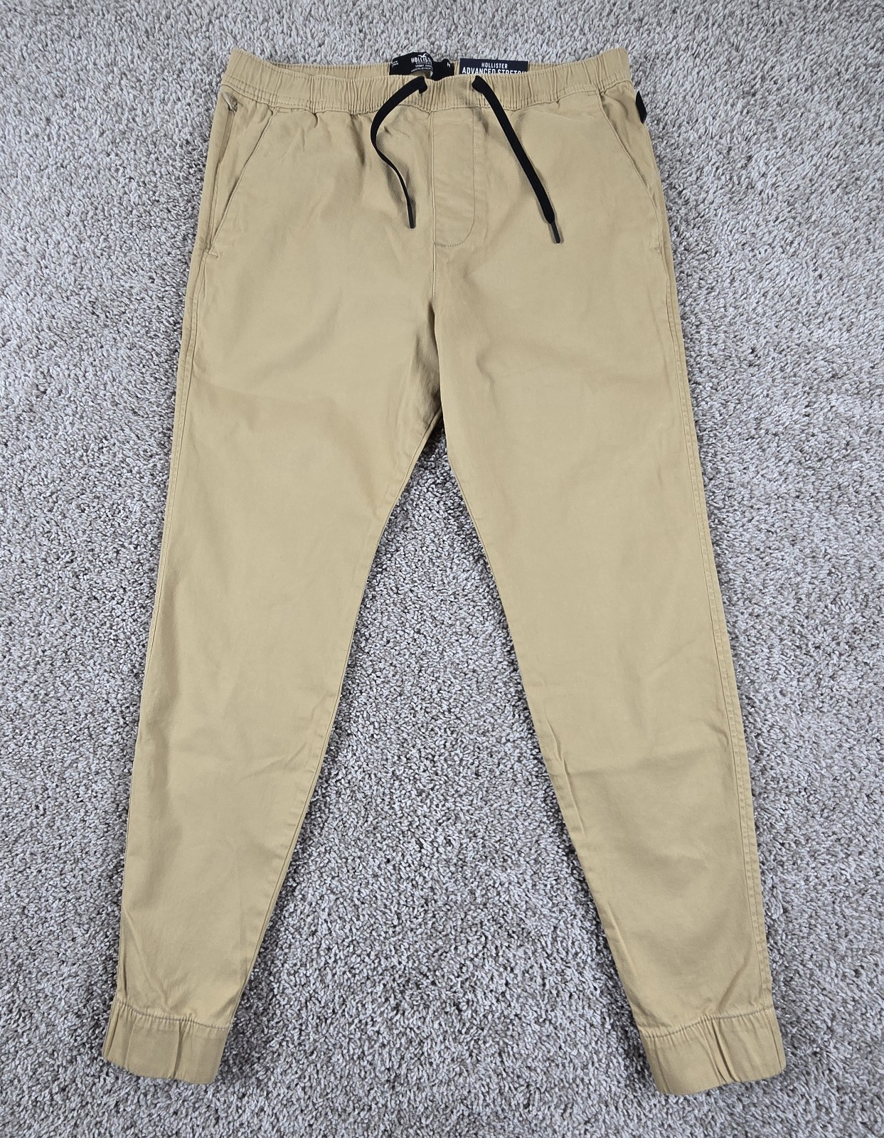 Hollister Pants Men’s Medium Advanced Stretch Super Skinny Jogger Tan Beige NWT