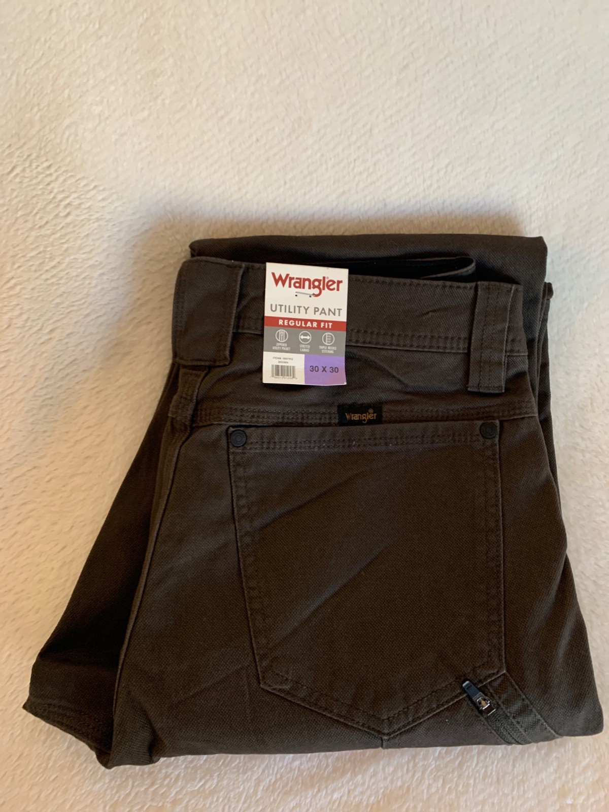Wrangler Men’s Utility Pant Choose Color Brown or Gray & Size
