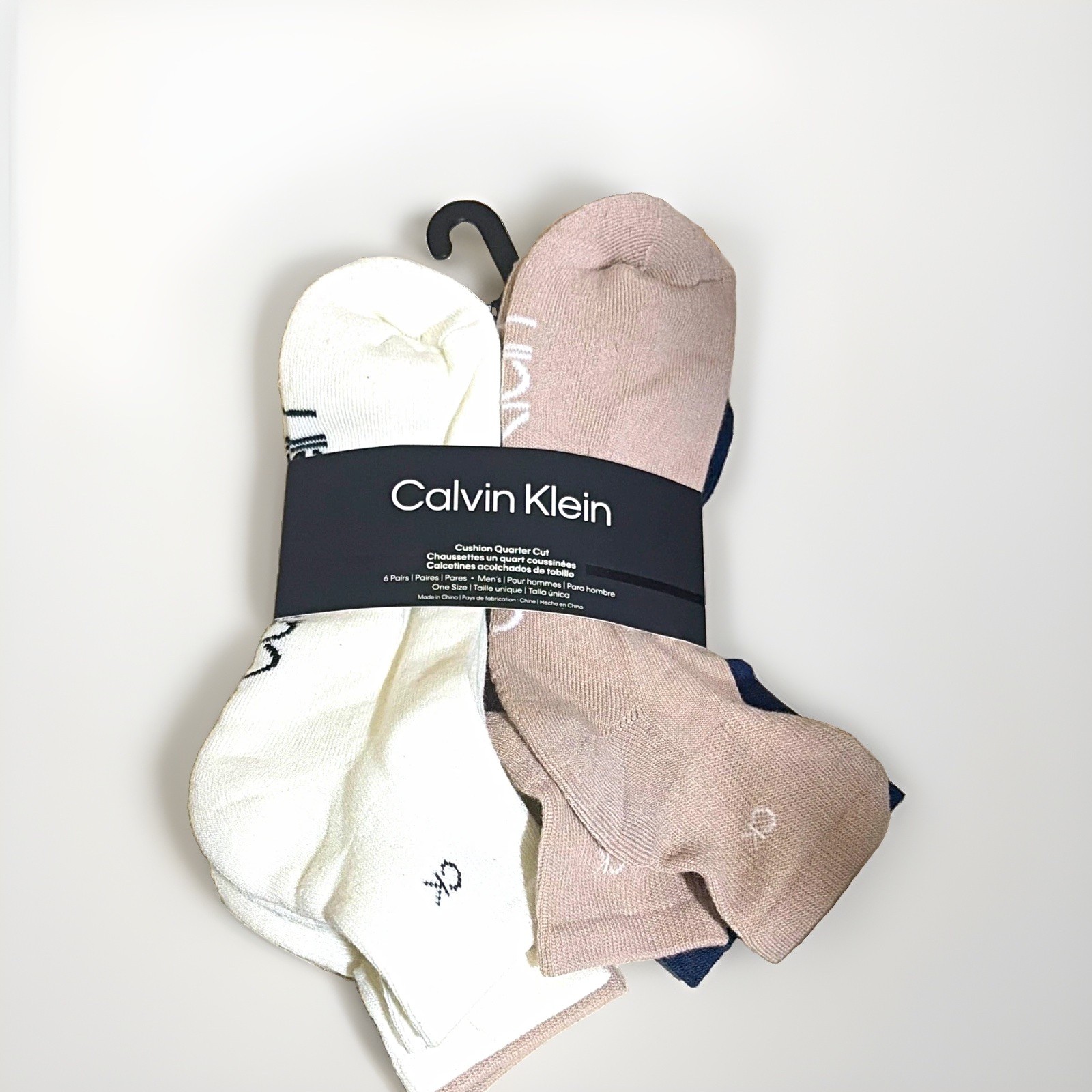 Calvin Klein Men’s Cushioned Logo Ankle Socks 6 Pairs One Size Multicolor