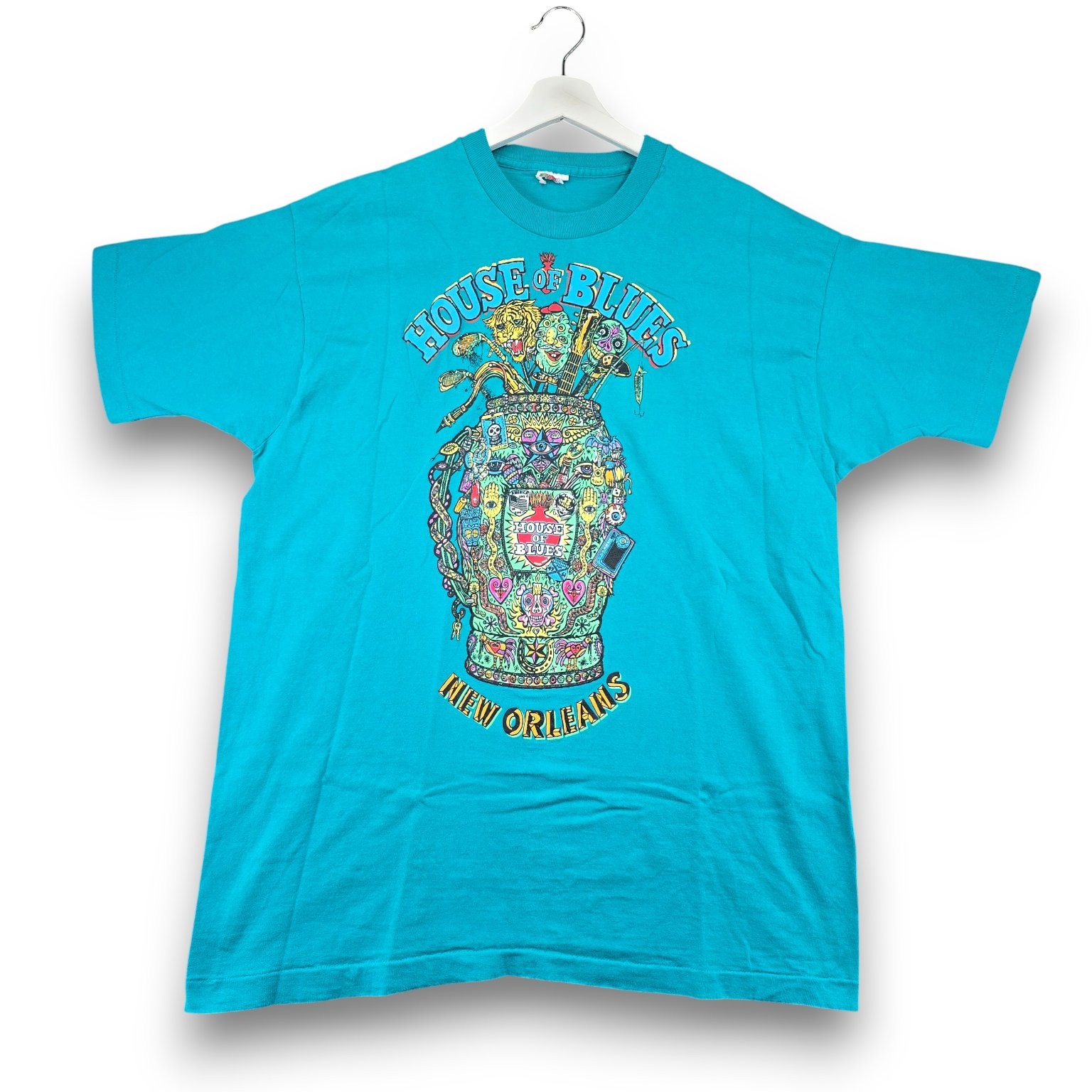 Vintage House of Blues T-Shirt Men’s XL Teal Graphic Crew Neck Single Stitch