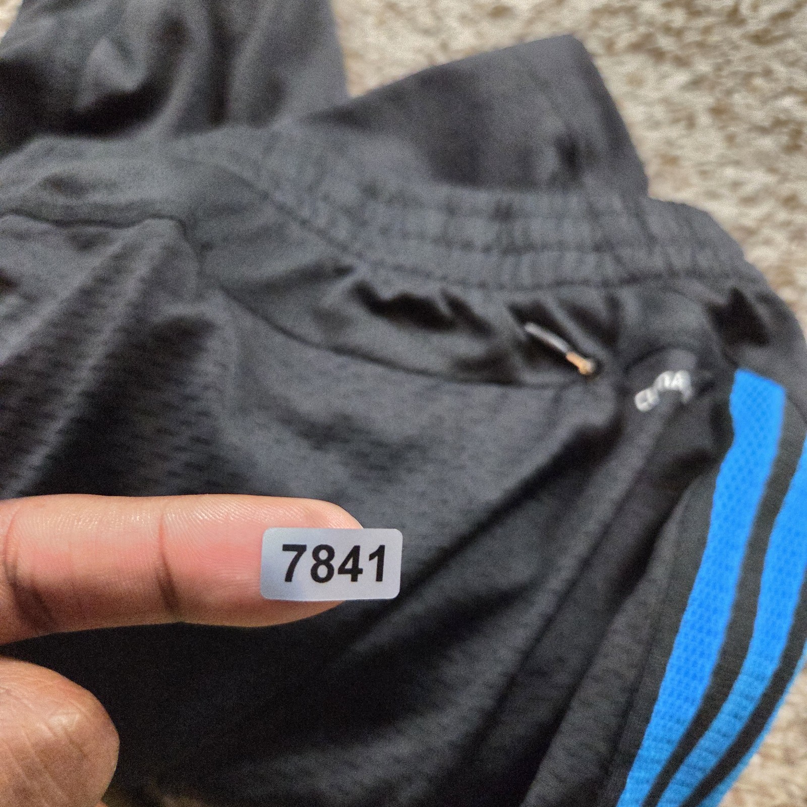 Adidas Climacool Shorts Mens Large Black Blue Gym Training 3 Stripe