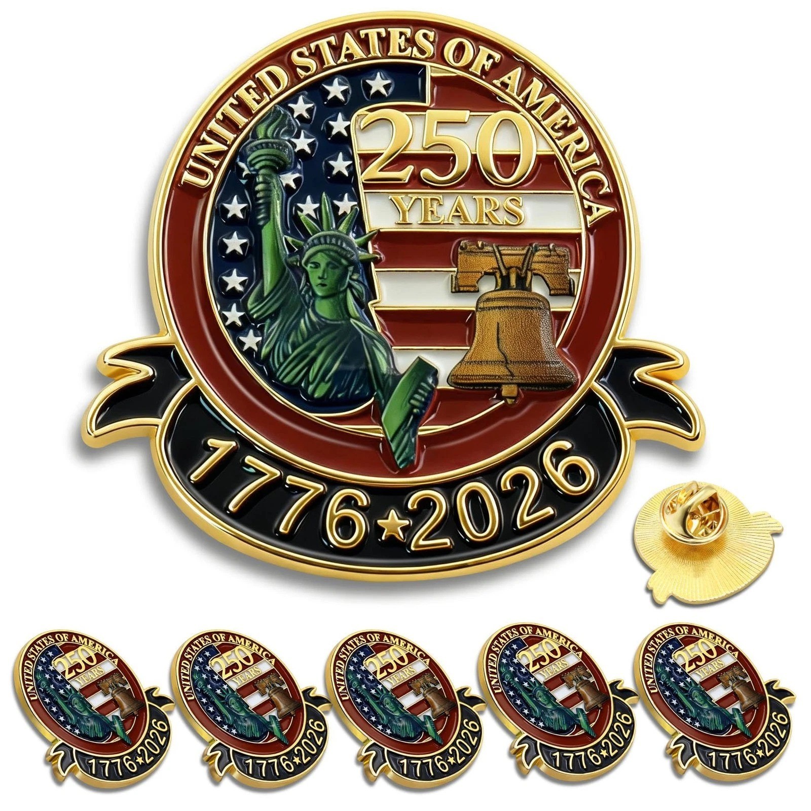 250 Anniversary USA Lapel Pin 10Pcs 1.3inch Enamel US Patriot Collectible Access