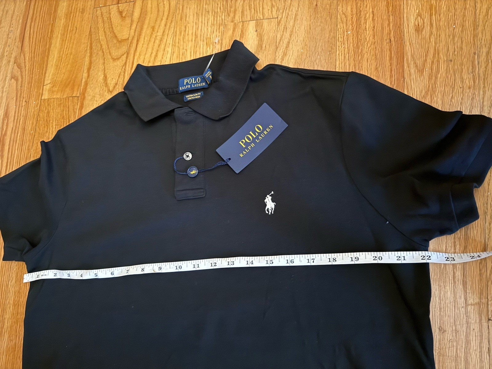 Polo Ralph Lauren Men’s Short Sleeve Custom Slim Fit Stretch Mesh Black Large L