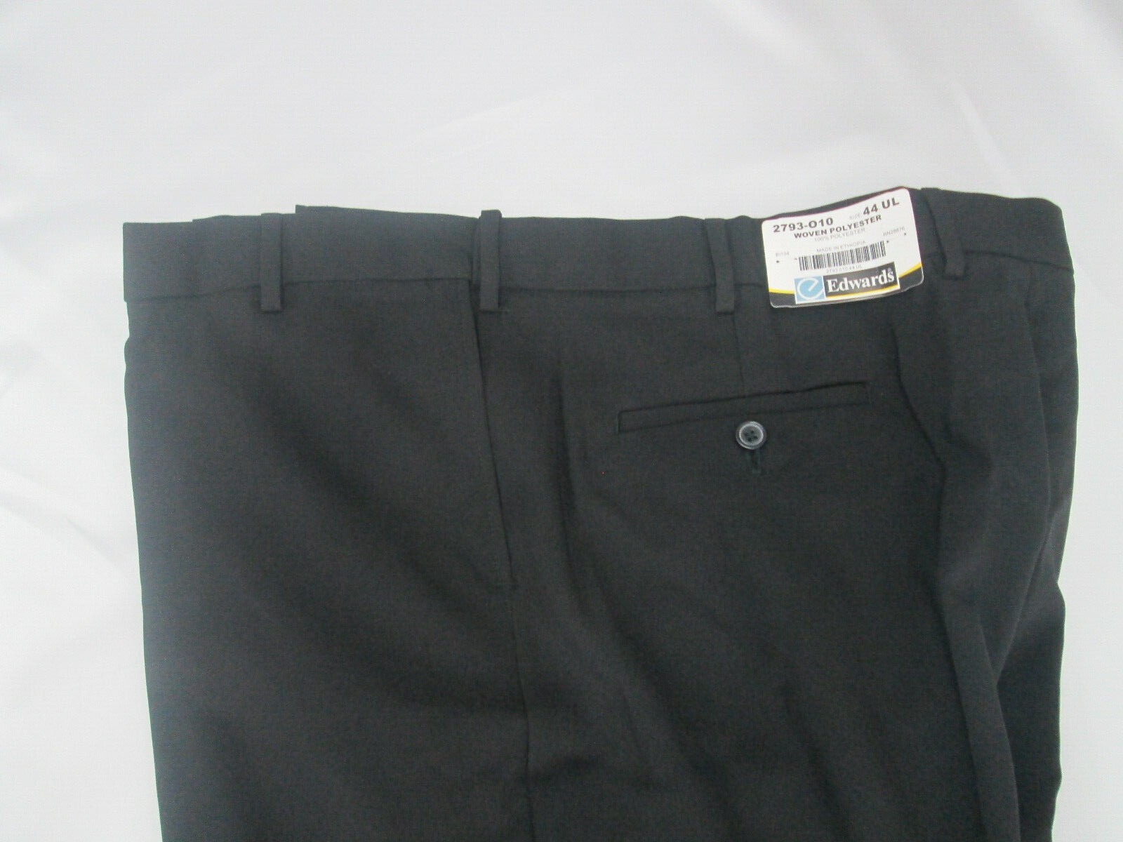 Mens dress pants black flat flex waist 30 32 34 36 38 42 44 Edwards 2793 NEW