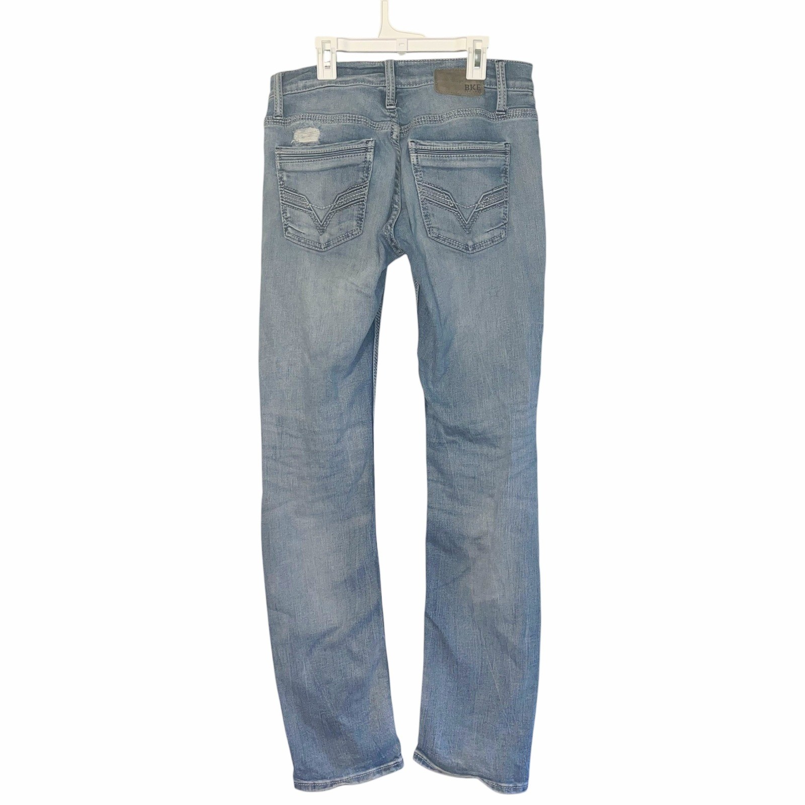 BKE Jake Straight Mens Light Wash Distressed Jeans Size 29 x 34