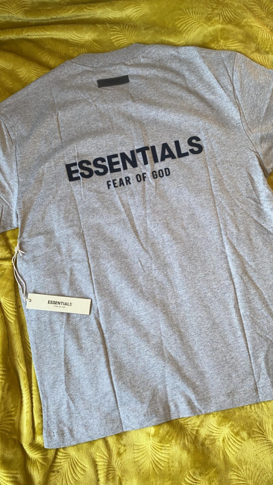 Essentials Fear of God Men’s Gray Logo Graphic Print Crewneck Tee L