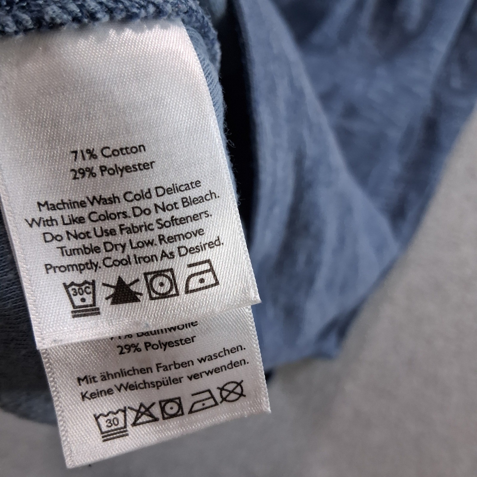 Eddie Bauer Henley Shirt Mens TXL Blue Casual Space Dye Raglan Long Sleeve