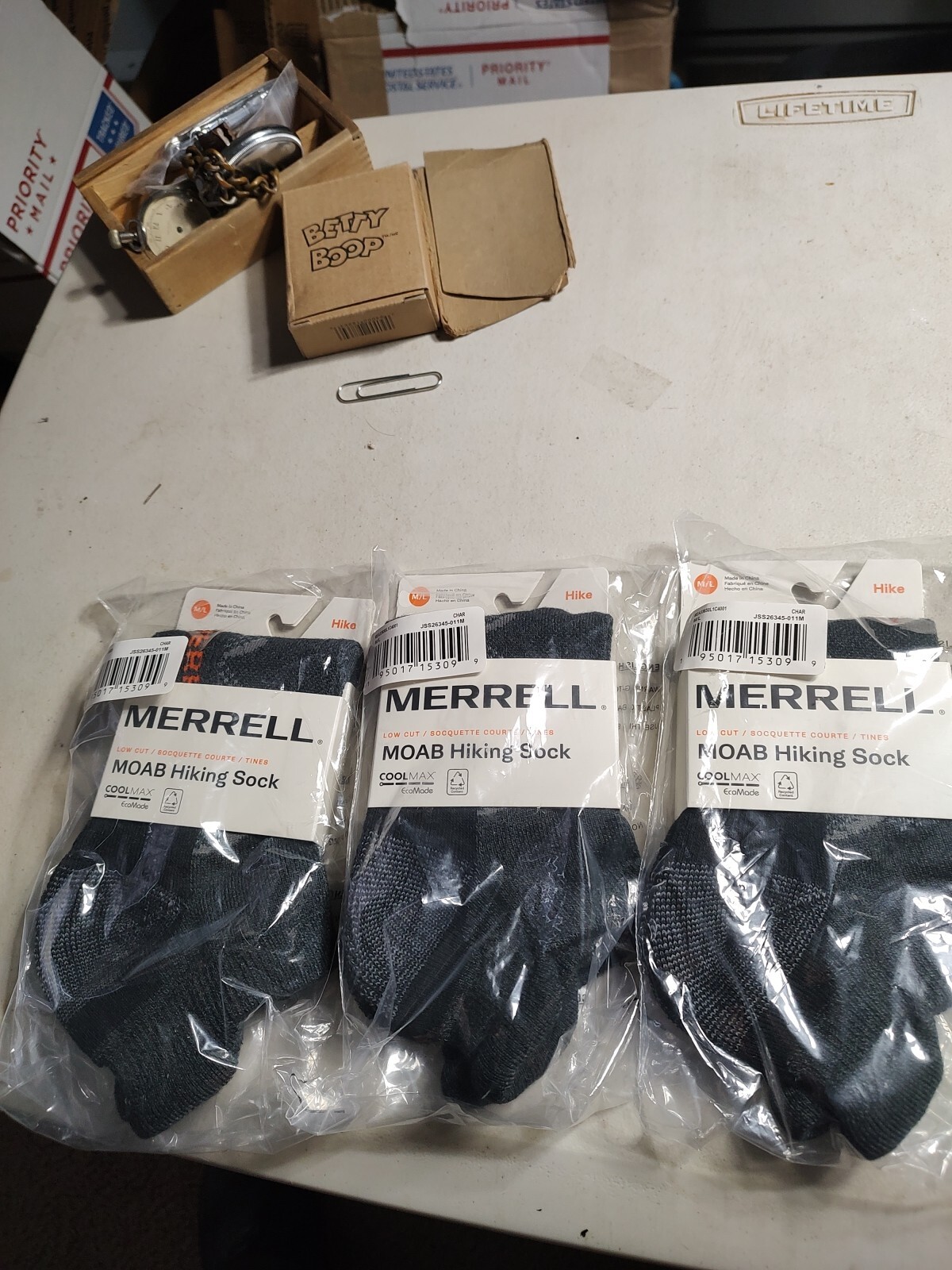 Lot Of 3 Pairs Of Merrell MOAB Low Cut Hiking Socks SZ M/L. . NWT Free Shipping