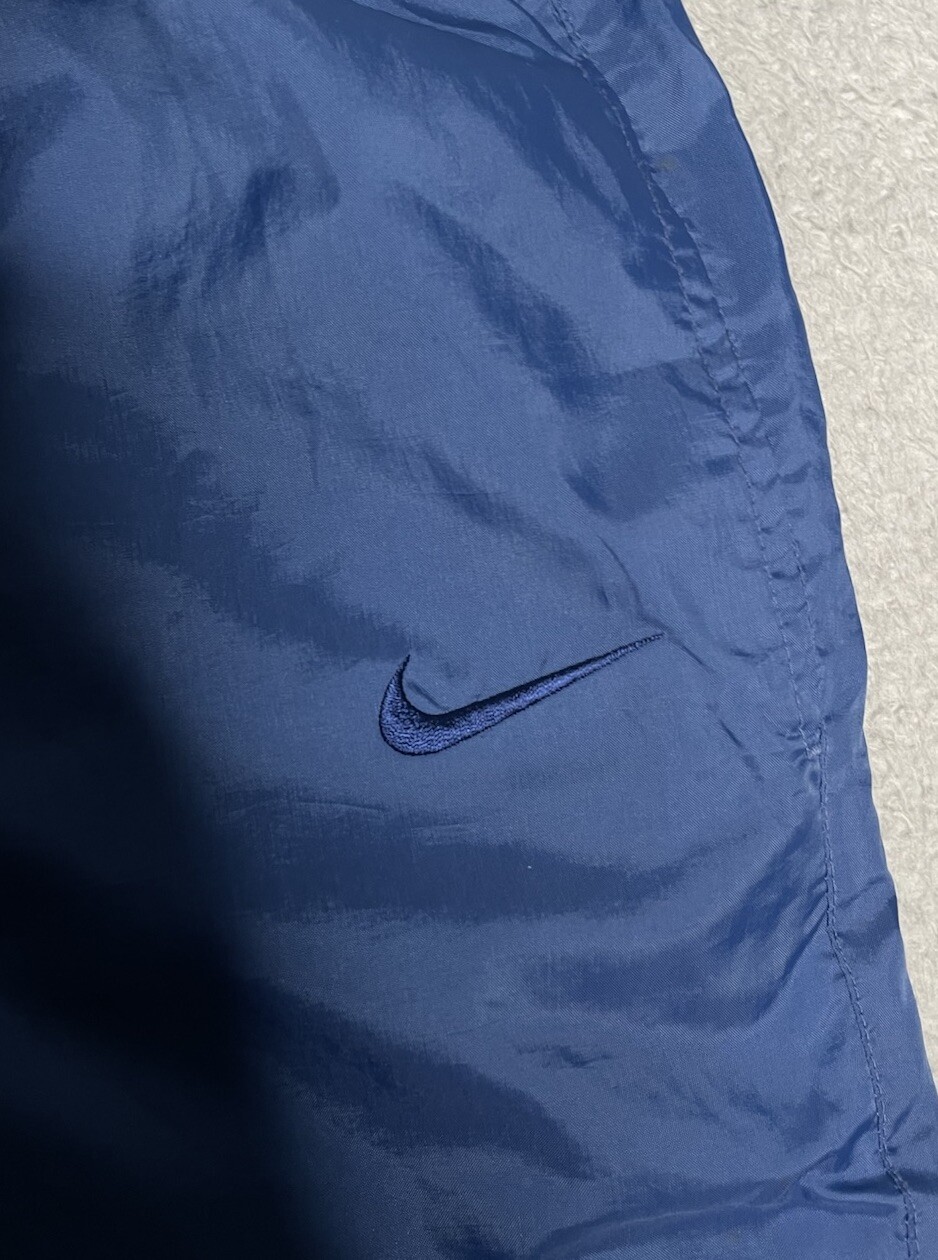 Vintage 90s Nike Track Pants Men 2XL Navy Blue Ankle Zip Nylon Parachute Lining