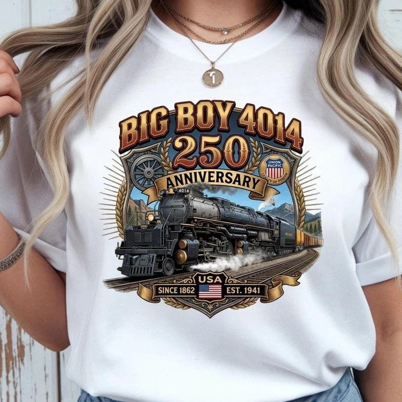 Big Boy 4014 Train USA 250th Anniversary Shirt Patriotic American Locomotive Tee
