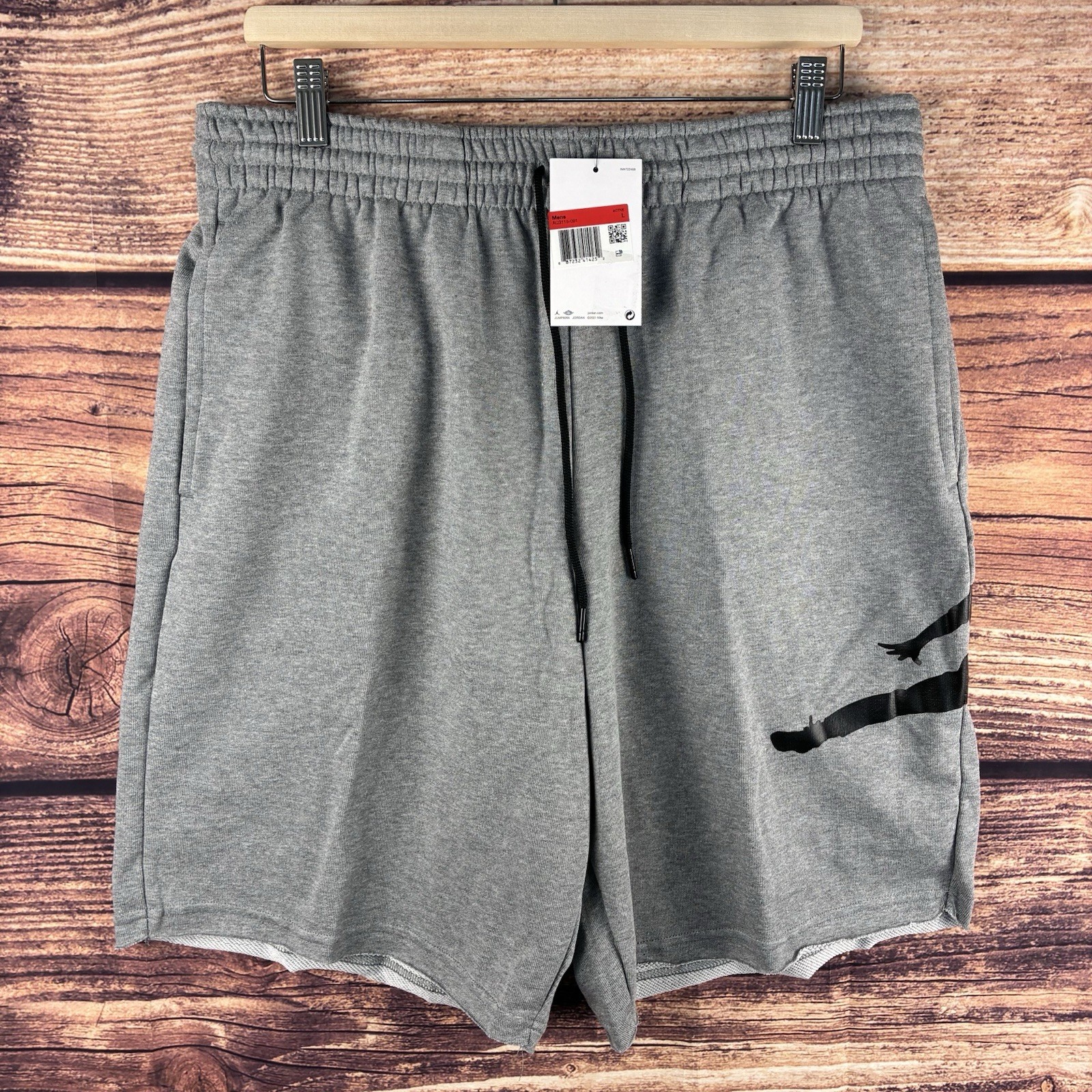 Nike Jordan Jumpman Mens Fleece Shorts Carbon Heather Grey AQ3115-091 Size L