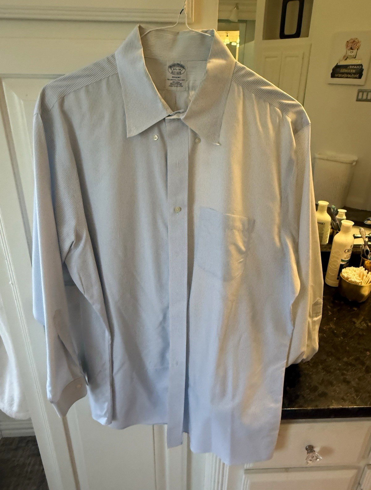 Brooks Brothers Regent Non-Iron Striped 100% Cotton Dress Shirt 17.5 33