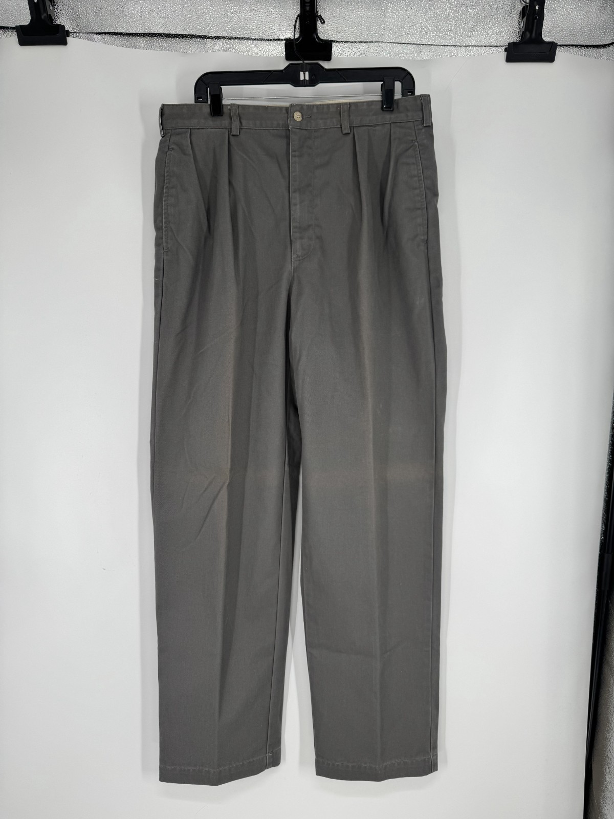 Polo Ralph Lauren Andrew Pants Mens 35×32 Dark Grey Vintage Baggy Pleated Chino