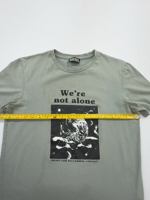 Diesel Men’s Gray Space Graphic T-Shirt Jersey Crew Neck Size L New