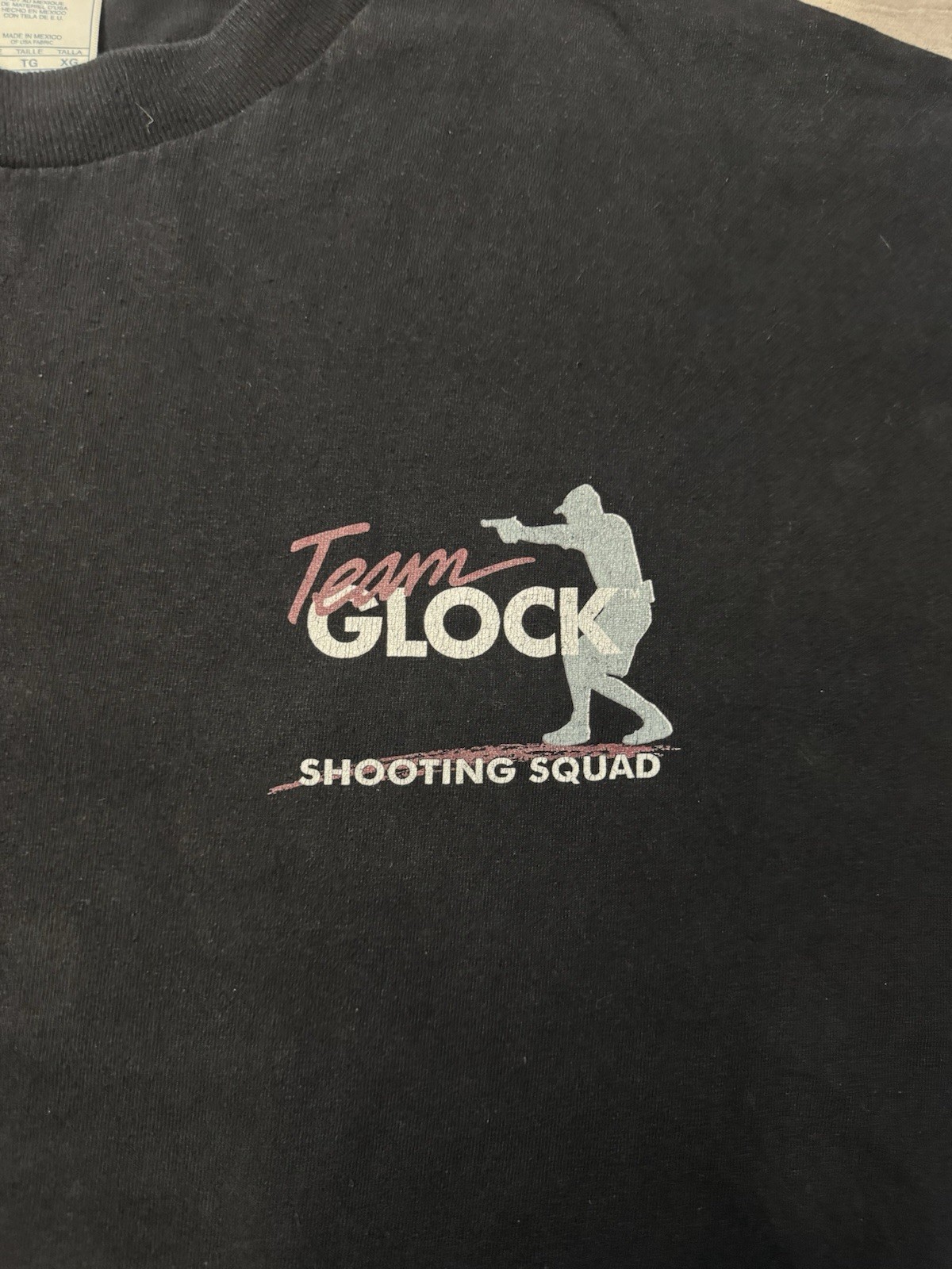 Team Glock Gun Shirt Vintage Size 2XL Black Graphic Tee Made In USA