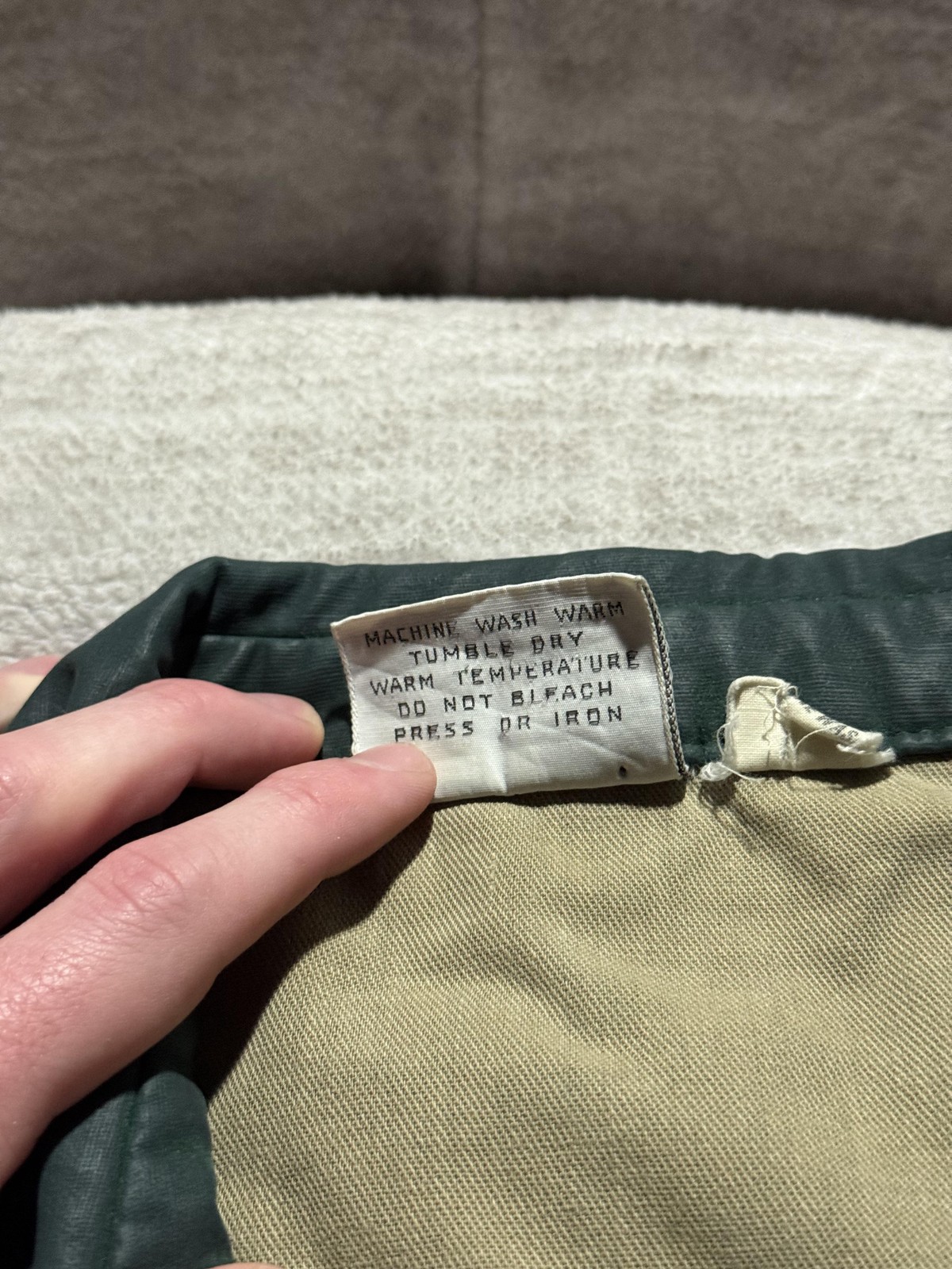 Vintage ~80s William Barry Jacket XL Green Cotton Twill Utility Military Style