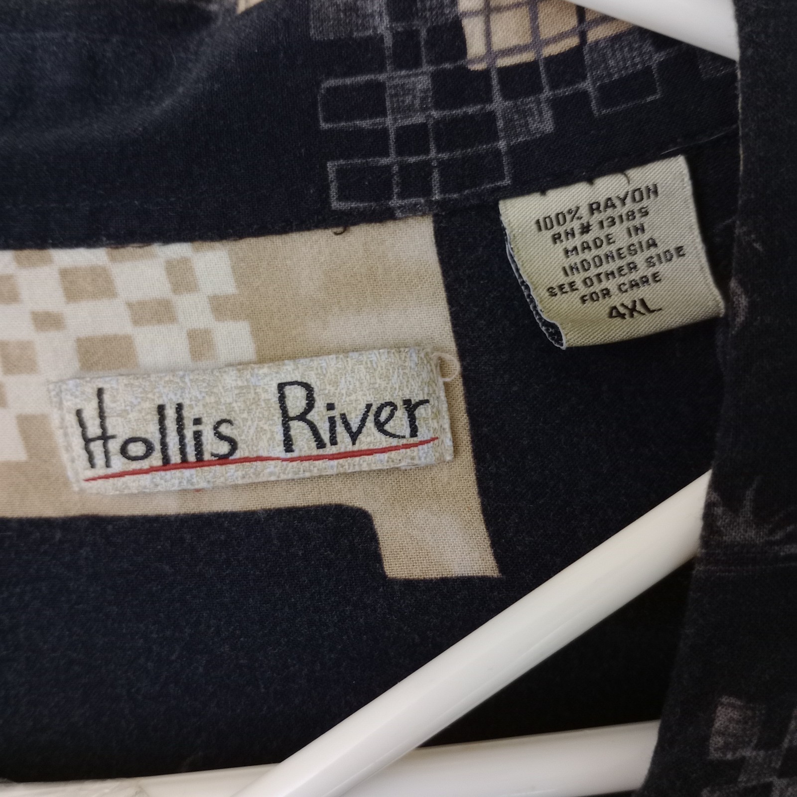 HOLLIS RIVER 4XL RAYON HAWAIIAN SHIRT INDONESIA