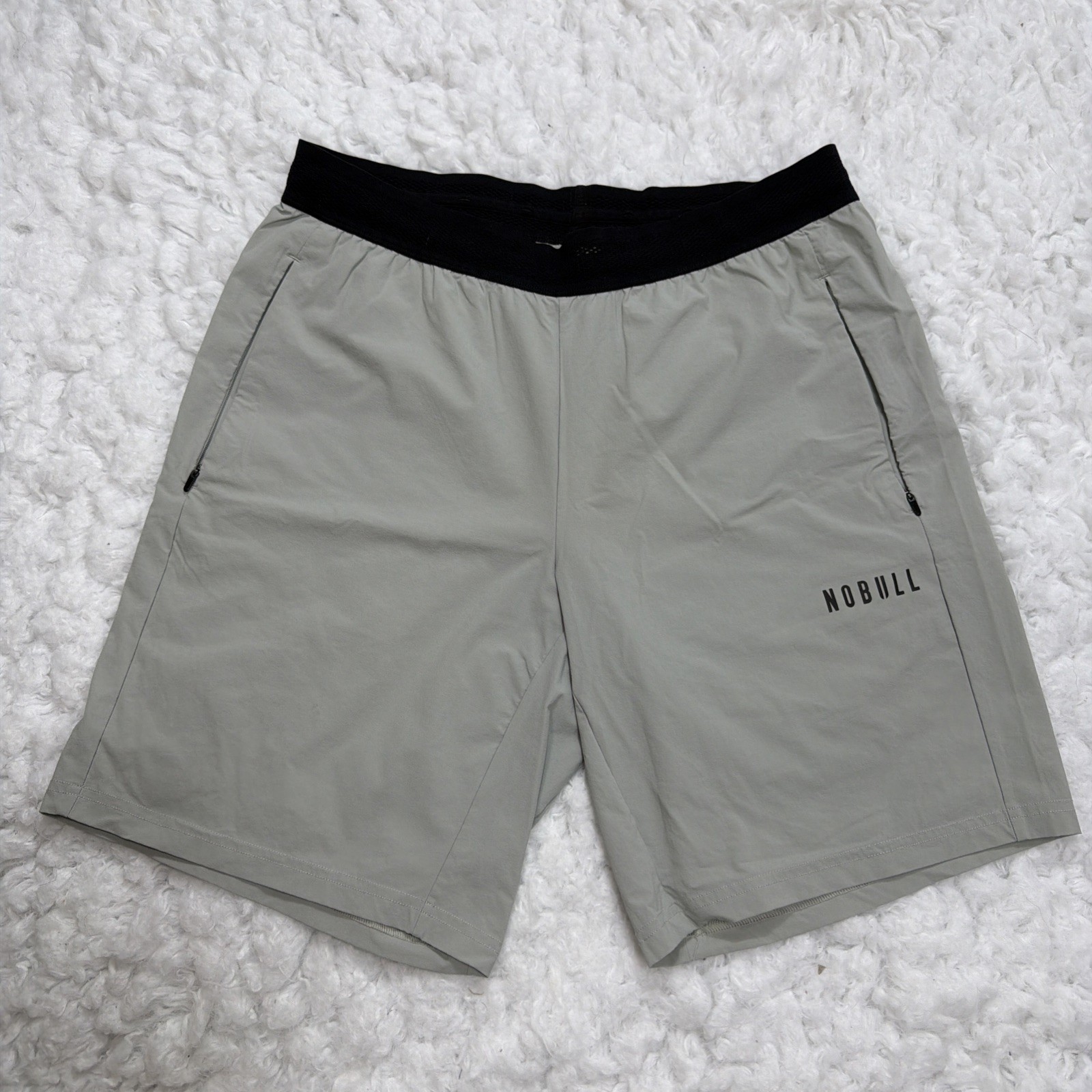 NOBULL Tech Running Shorts Mens Medium Gray 9” Athletic Gym Quick Dry Microfiber