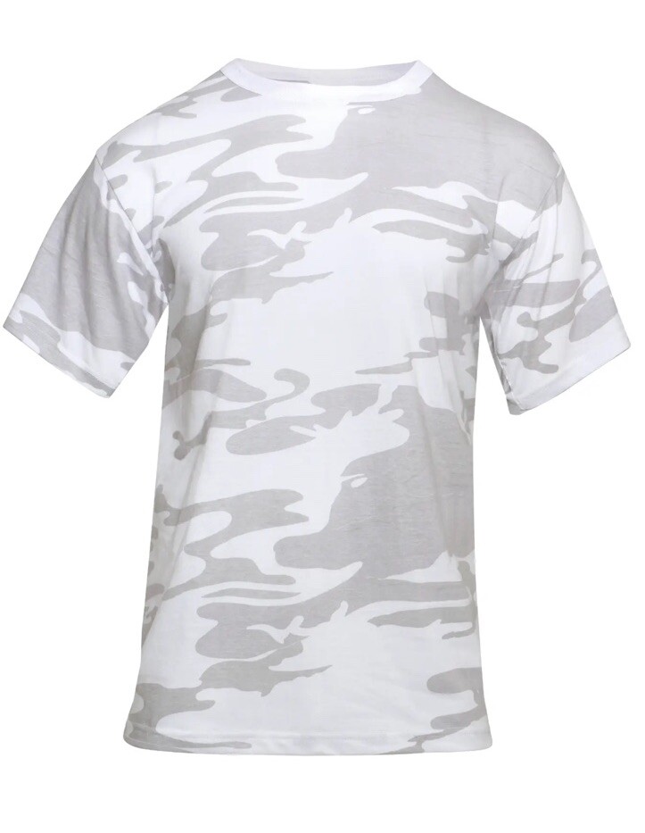 Rothco Mens White Camo Short Sleeve Tactical Military T-Shirt M