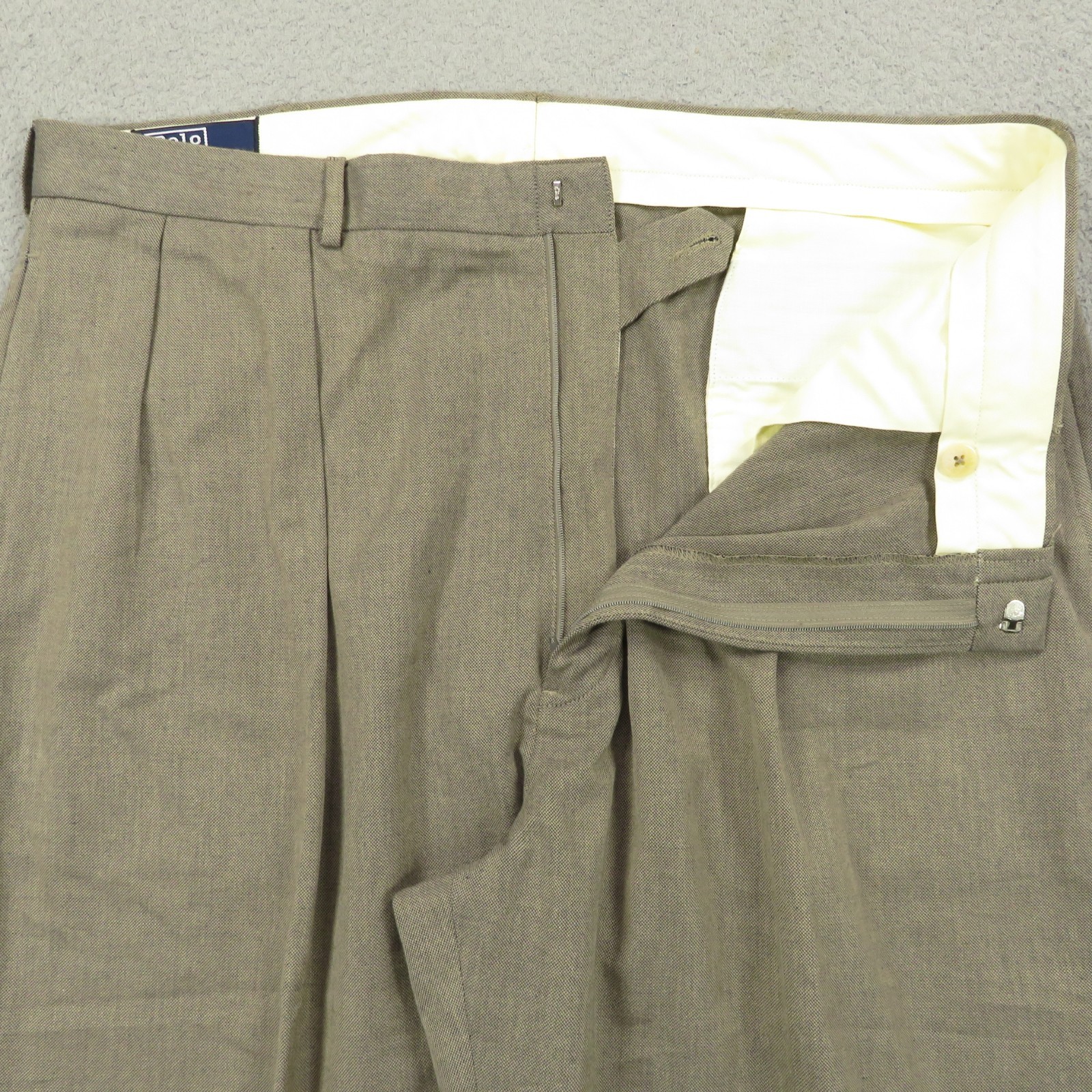 Polo Ralph Lauren Pants 40×32 Wide Pleated High Rise Cuffed Trouser Herringbone