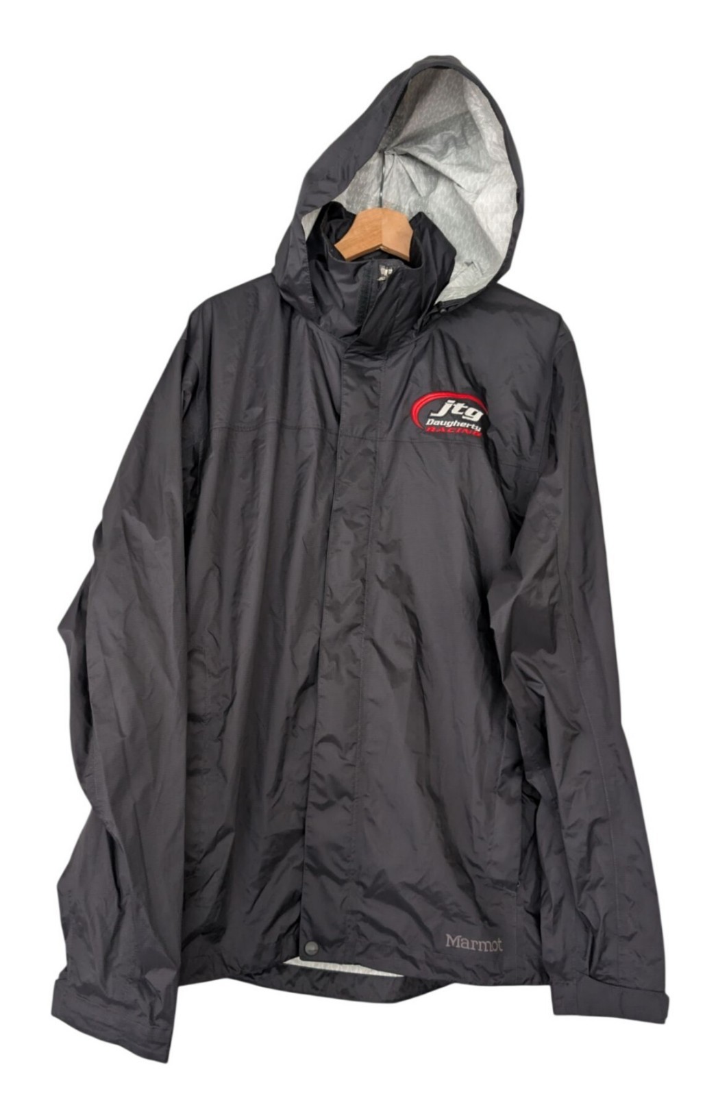 Marmot Mens PreCip Eco Rain Jacket Black Size XL JTG Daugherty Racing Waterproof