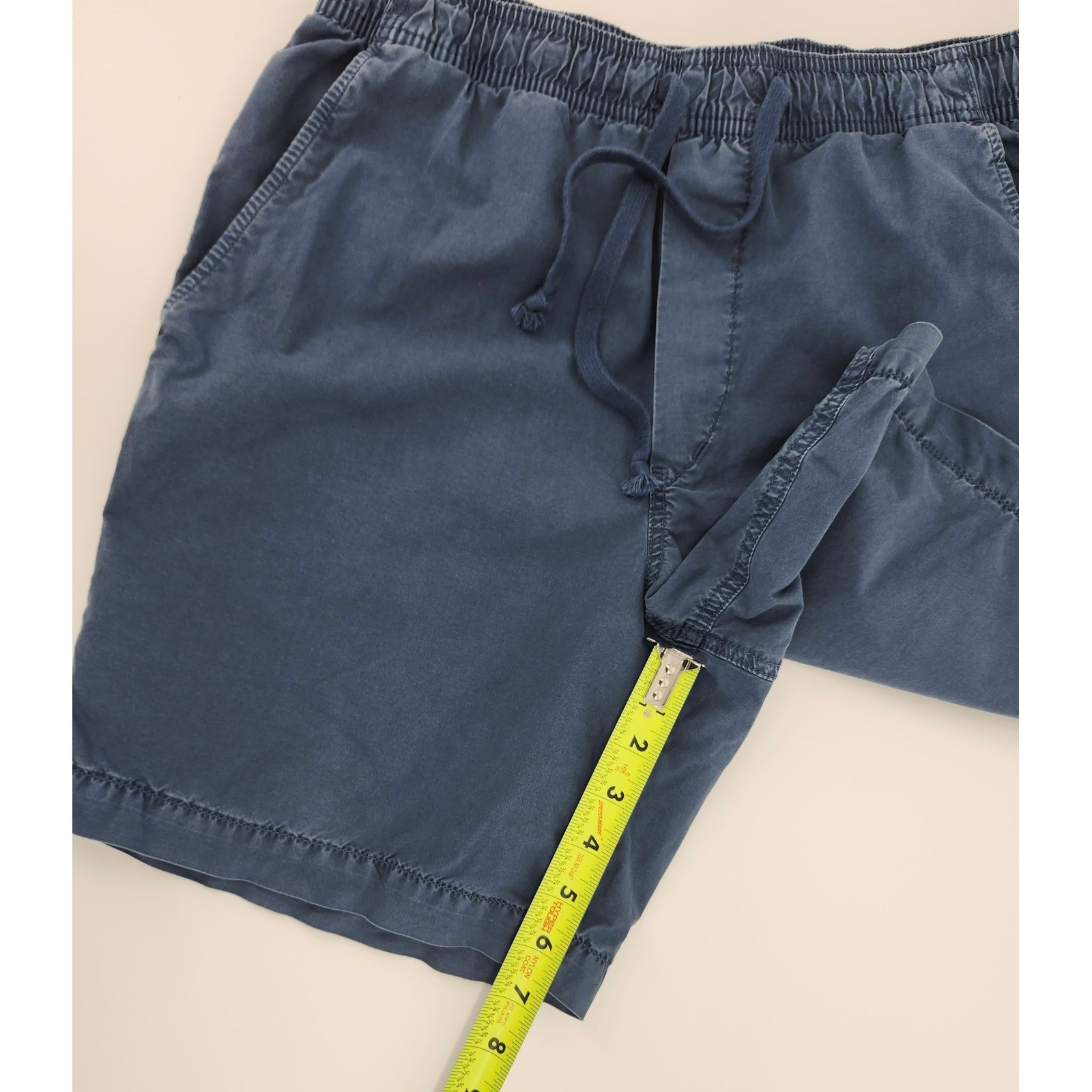 American Eagle Mens Navy Blue Elastic Waist Drawstring Shorts Size S 7in Inseam