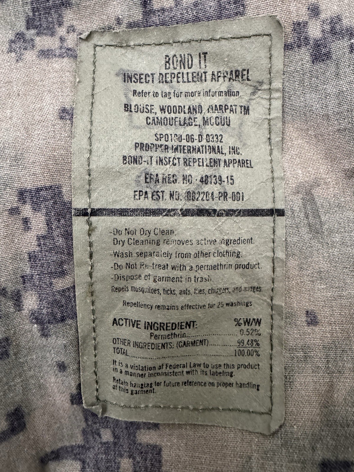 Proper International USMC Woodland MARPAT Digital Camo Blouse Sz Sm/Reg