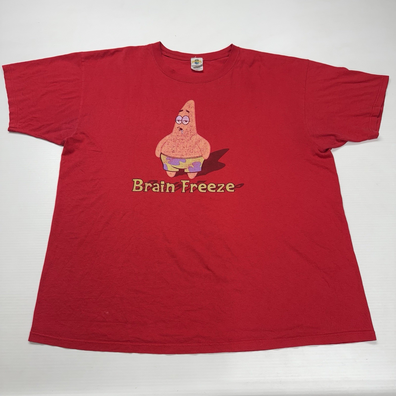 Universal Orlando Patrick Brain Freeze Spongebob Joke Mens T-Shirt 2XL Red