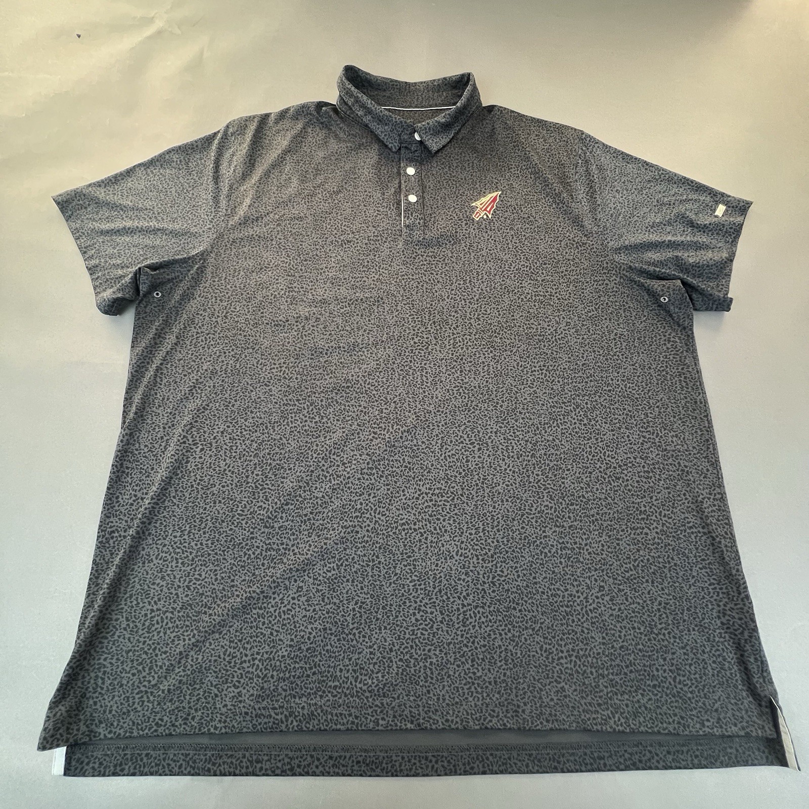 Nike Dri Fit Player Micro Print Golf Polo 2XL Dark Gray Florida State Seminoles