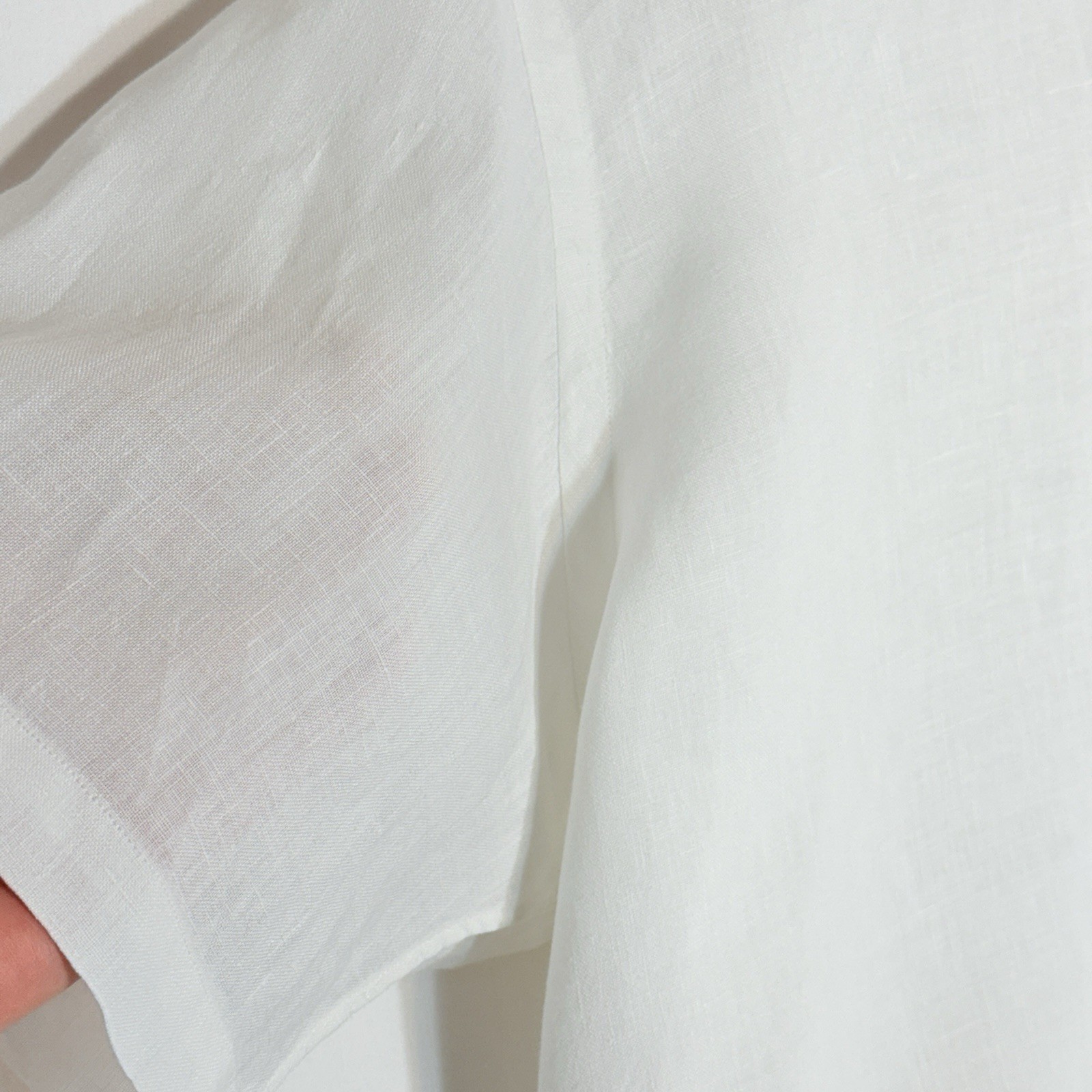 Ralph Lauren Classic Fit Linen Shirt XL White Short Sleeve Button Front
