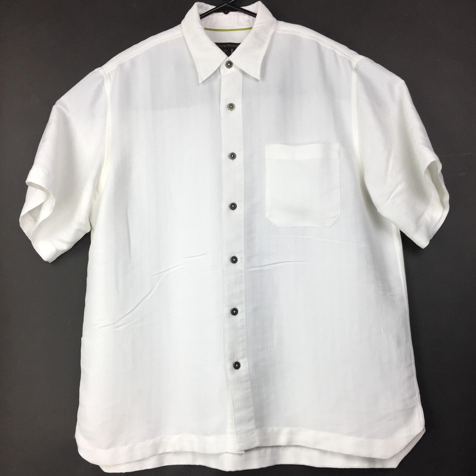 Royal Robbins Mens Large (46 in Chest) White Lightweight Pocket S/S Button Up